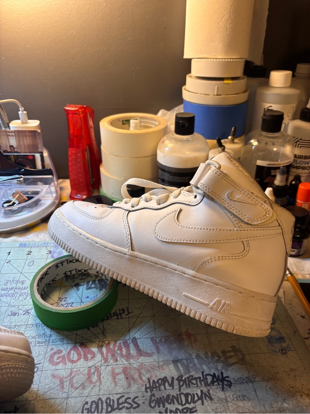 Nike Kids White High-Top Sneakers with Strap